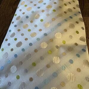 PAUL SMITH London Tie 100% Silk Jacquard Shiny White